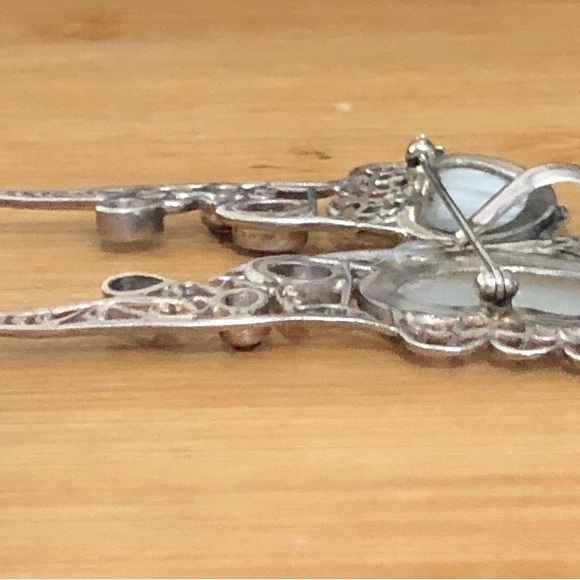 $108  Large Art Nouveau Style Estate Brooch & Pendant  Sterling 925 - Picture 5 of 7